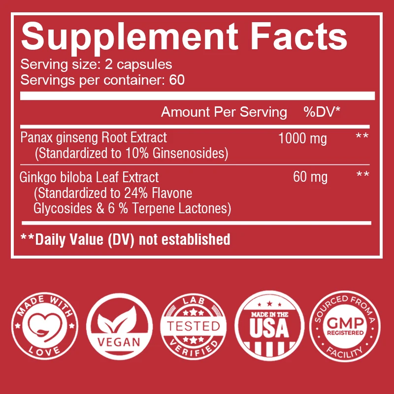 Capsule di ginseng rosso corea - Ginkgo Biloba Extract recensione e prezzo